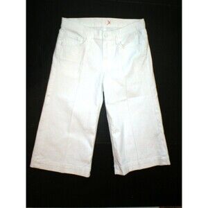 New Womens White Ginger Wide Crop Capri 7 for all mankind Jeans USA 26 28 X 16